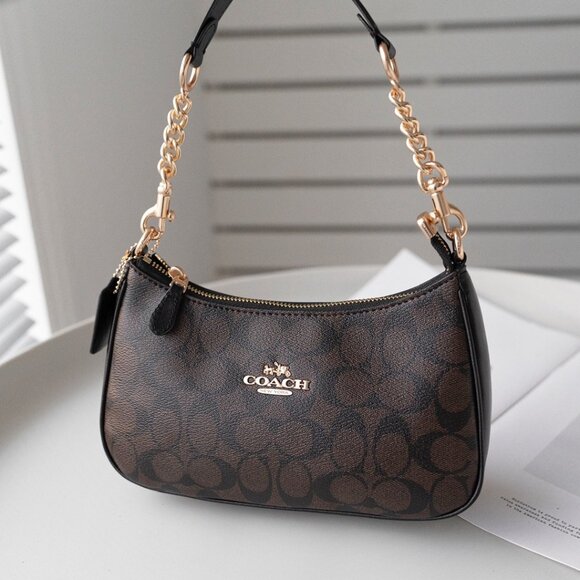 COACH women's bag color matching TERI shoulder bag - Picture 1 of 9